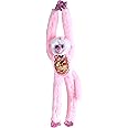 Wild Republic Sequin Monkey Plush, Stuffed Animal, Sensory Plush Toy, Gifts for Kids, Green, 22 inches, Pink