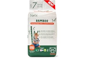 ECO BY NATY Naty Bamboo Viscose Training Pants – Potty training underwear, Pull ups, Eco-Friendly, Silky Soft, Hypoallergenic, for Sensitive Skin & Super Absorbent (Size 7, 64 Count)