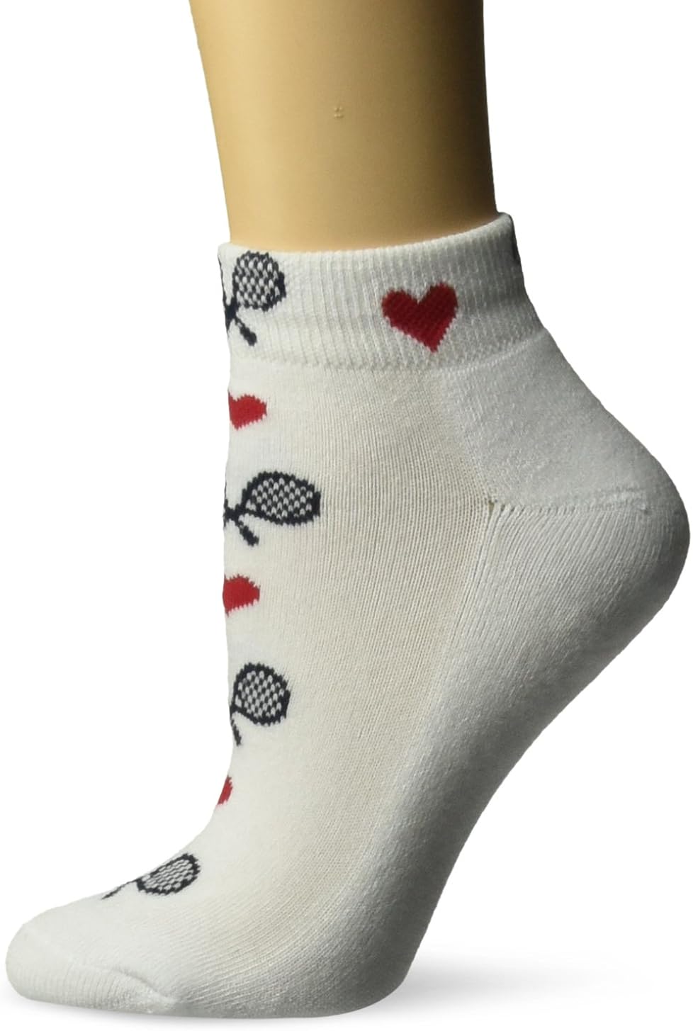K. Bell Women's Met My Match Tennis Novelty Low Cut Athletic Socks, Raquet (White), Shoe Size: 4-10 at  Women’s Clothing store