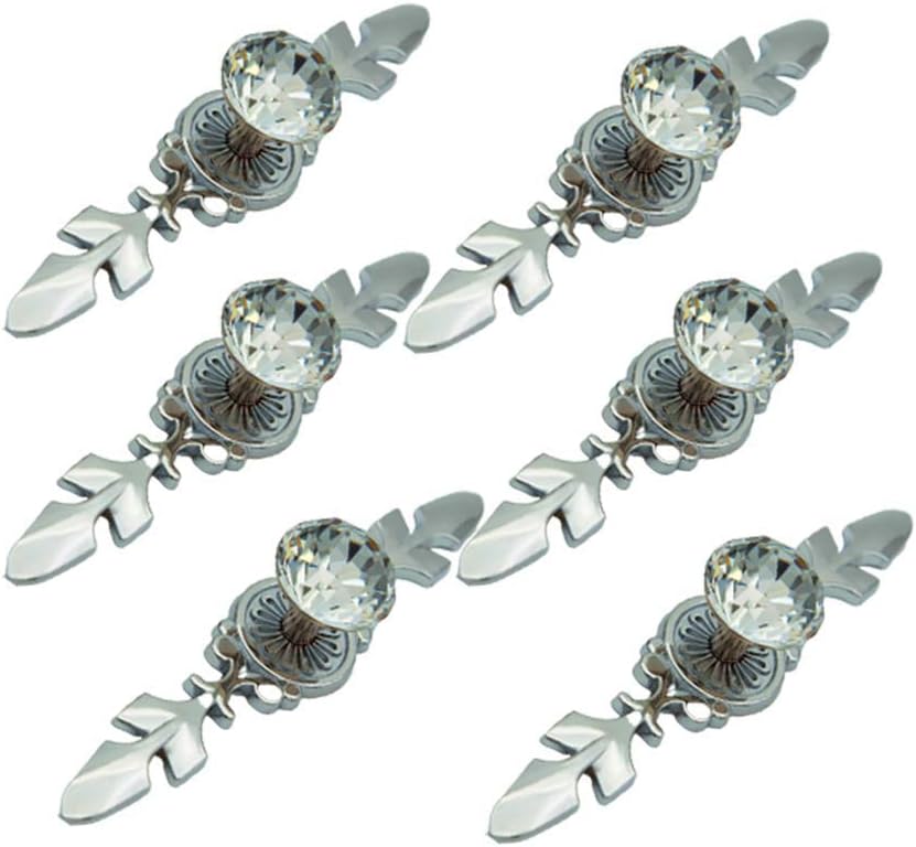 Amazon Co Jp 家具ハンドルクリスタルハンドル6個ワードローブ靴キャビネットワインキャビネットドア家具シングルホール食器棚ドアノブ引き出しハンドルハードウェアハンドル ホーム キッチン