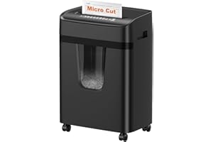 Bonsaii 12-Sheet Micro Cut Paper Shredder for Home Office, Heavy Duty Paper Shredder with 5.5 Gallon Pull-Out Bin, P-4 Securi