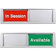 In Session or Available Sign,Vacant Occupied Sign for Home Office Hotles Hospital Restroom, Vacant Occupied Slider Door Indicator Tells Whether Room in Use or Available-7'' x 2''