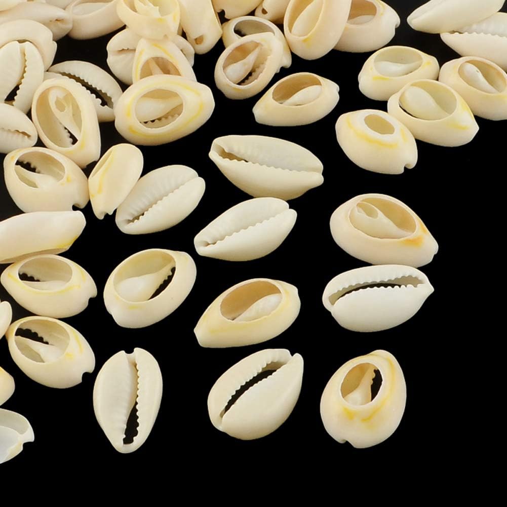 DanLingJewelry Tiny Cowrie Sea Shells Oval Ocean Beach Spiral Seashells Craft Charms for Candle Making, Party Decor, Fish Tank and Vase Filler(PapayaWhip color-50pcs, 18-20 x 13-14 x 6-8mm)