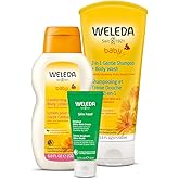 Weleda Baby Calendula 2-in-1 Shampoo, Body Wash, Comforting Lotion & Skin Food - 3-Piece Set - 6.8 Fluid Ounces Each, Vegan, Animal Derived Materials Free, Not Tested On Animals, Unisex
