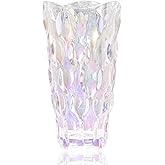 CEMABT Glass Vases for Flowers,Thickened 3.4 lb Morden vases for Tables Centerpieces, vase for Home Decor, Crystal,Colorful,V