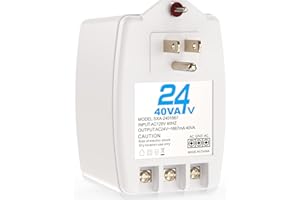 CWOWHIHUI 24VAC 40VA Plug Doorbell Transformer Compatible with Ring, Blink, Nest Video Doorbell, Nest, Ecobee, Sensi and Honeywell Thermostat