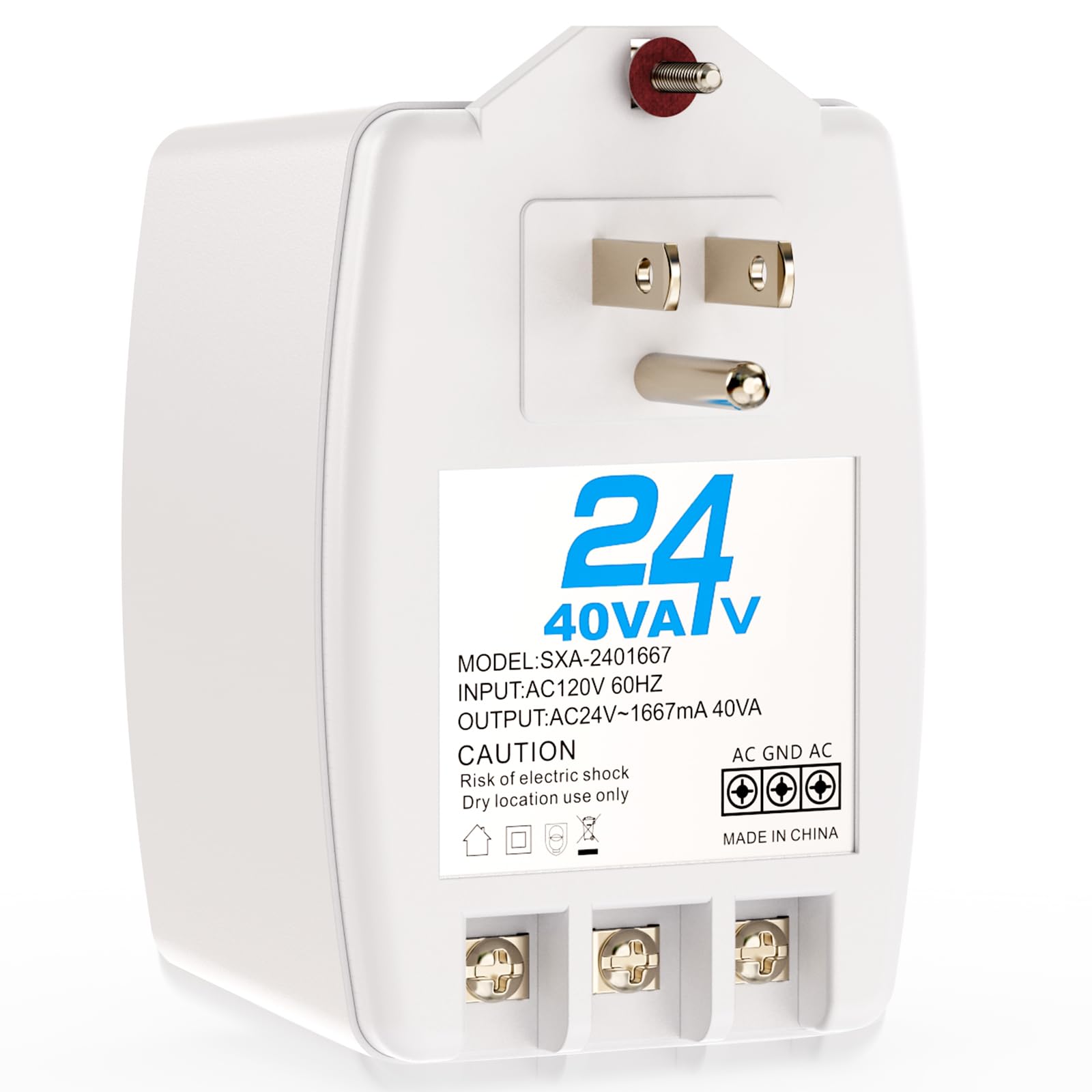 Photo 1 of 24VAC 40VA Plug Doorbell Transformer Compatible with Ring, Blink, Nest Video Doorbell, Nest, Ecobee, Sensi and Honeywell Thermostat