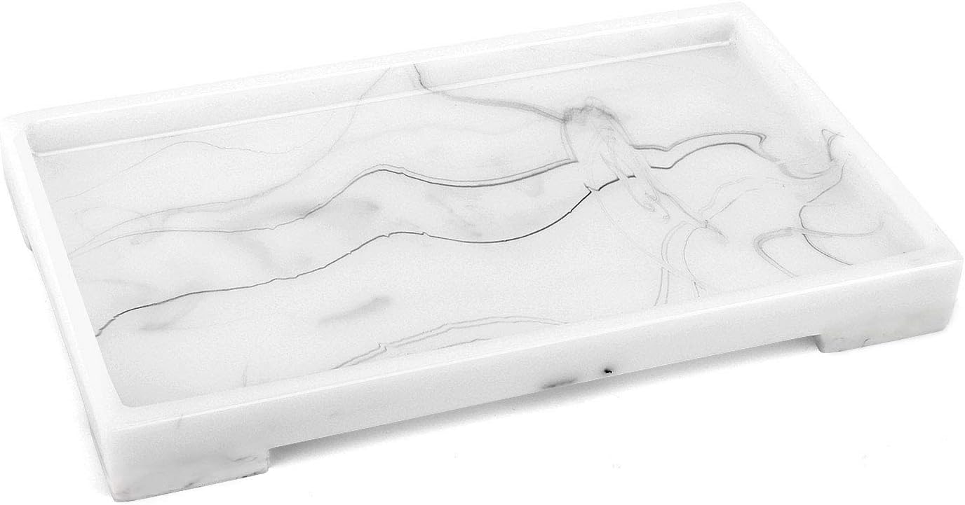 Luxspire Vanity Tray, Toilet Tank Storage Tray, Resin Bathtub Tray