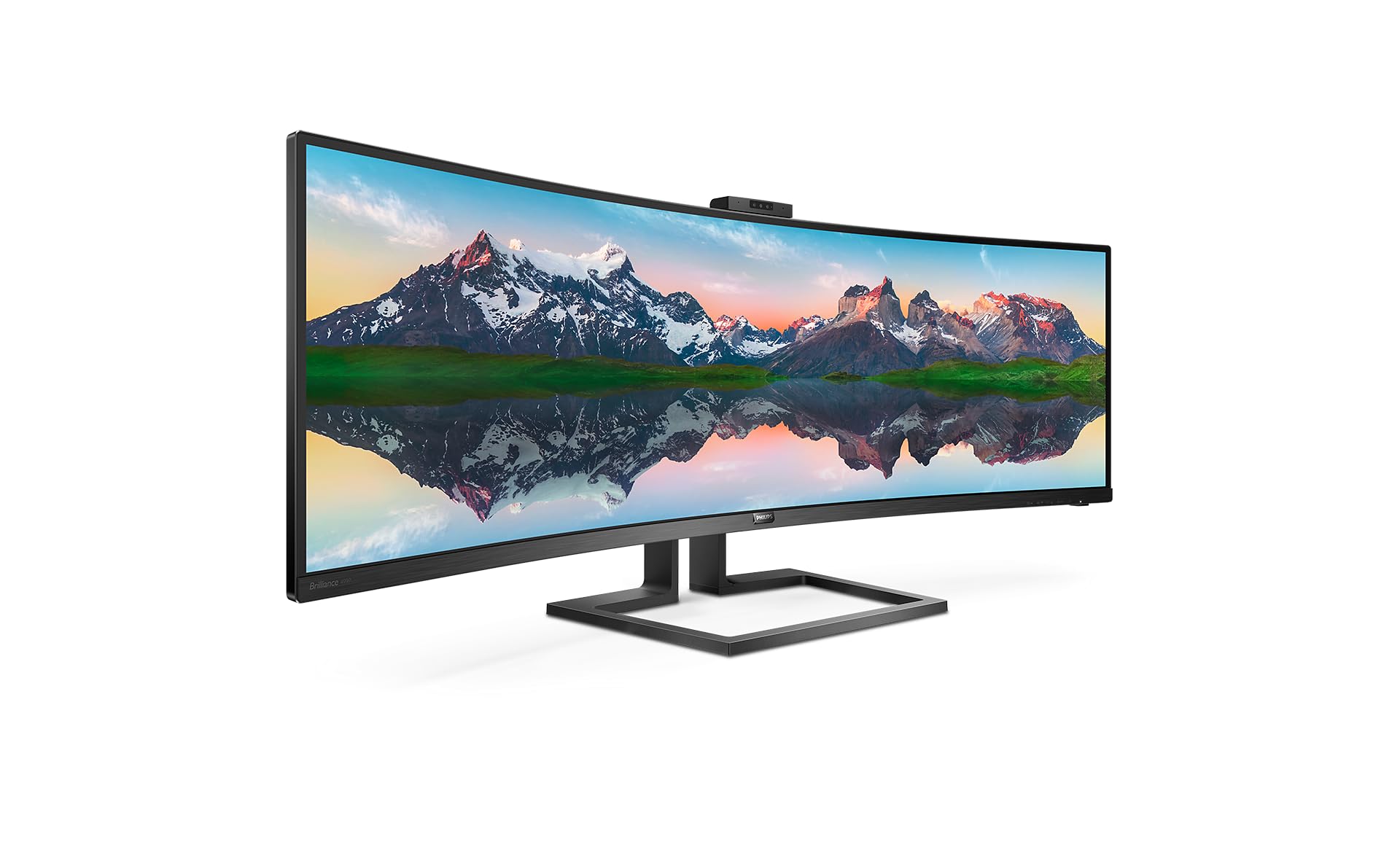 Philips 499P9H- 49 Inch Curved Dual QHD Monitor, 70Hz, 5ms, VA, WebCam, Speakers, USB-C Dock, KVM, Height Adjust (5120 x 1440, 450 cd/m², HDMI/DP 1.4/USB 3.1 / USB-C)