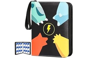 Trading Card Binder 9 pocket,Card Sleeves Card Book Favorites Album with zippered carrying case, includes 50 sleeves, holds u