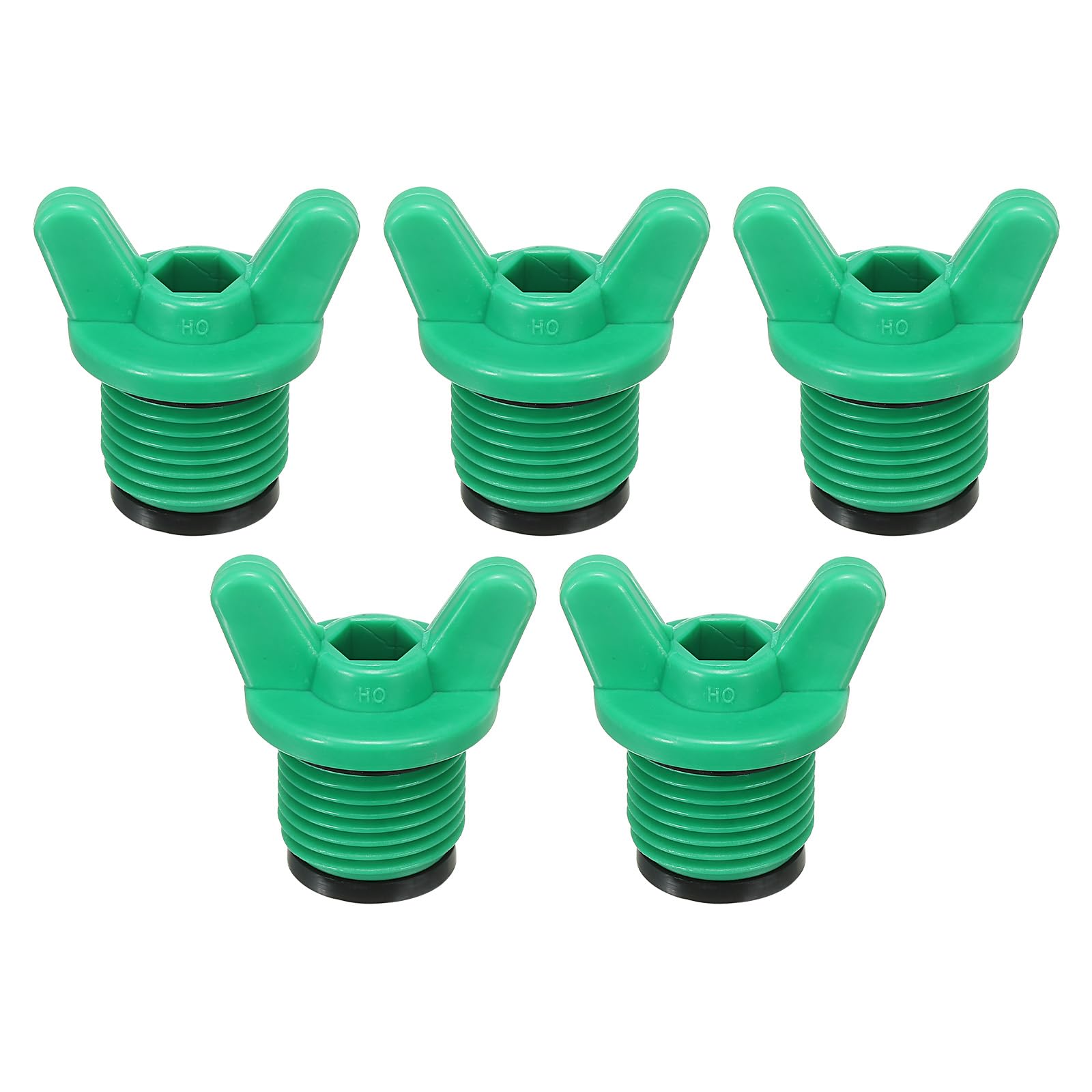 PATIKIL G1/2" Male Thread PPR Pipe Fitting End Cap Connector Plug with Butterfly 5Pcs Garden Irrigation Water Tubing Stopper for Preventing Leakage, Green