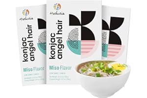 Hethstia Shirataki Noodles Konjac Pasta, 6 Pack Miso Flavor Instant Ramen(61.38oz), Only 15 Calories