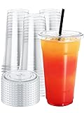 NEEBAKE 75 Sets 24 oz Plastic Cups With Lids