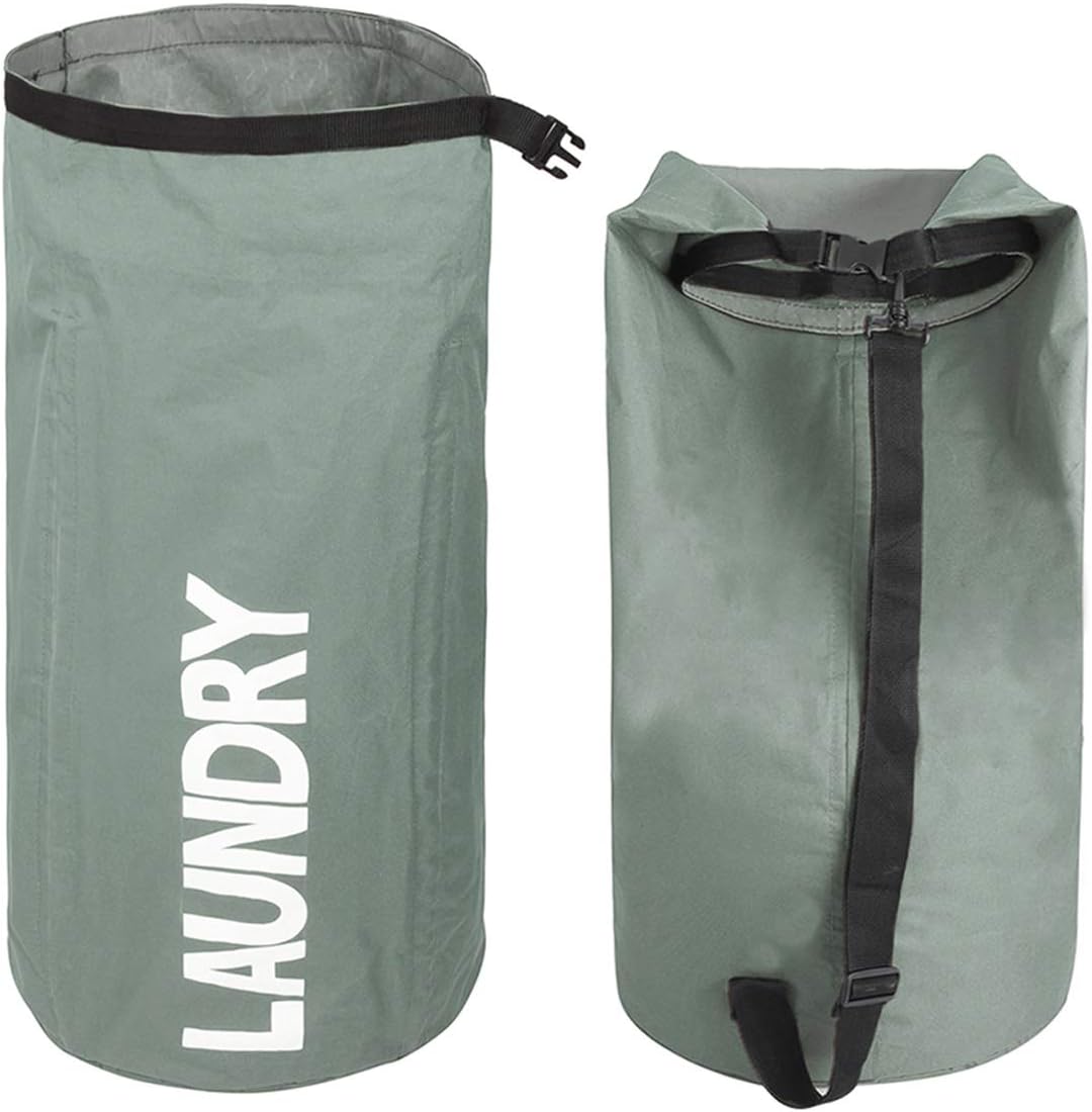 ZERO JET LAG Large Collapsible Laundry Hamper Tall Laundry Basket 6 Color 106L Round Dirty Clothes Hamper Foldable Waterproof Bag Standing Laundry Bin Heavy Duty Laundry Liners (Gray)