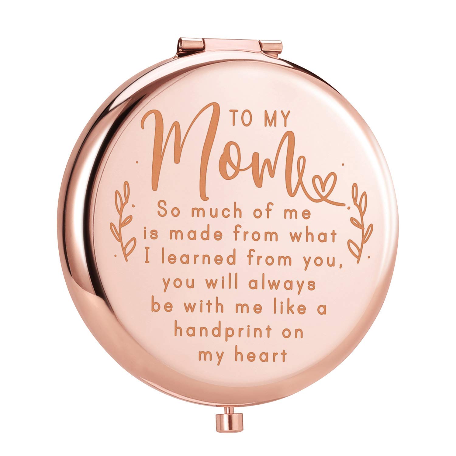 ElegantPark Mom Gifts from Daughter Son Gifts for Mom Birthday Christmas Mothers Day Gifts for Wife from Husband Engraved Compact Mirror Personalized Travel Makeup Mirror for Her