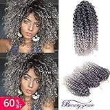 BeautyGrace Pack of 6 Marlybob Crochet Braids Hair Ombre Afro Kinky Curly Braiding hair(8
