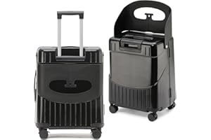 GHSY Ride-On Suitcase with Built-in Seat for Kids & Adults, 20" Carry-On Luggage TSA-Approved Underseat Spinner, Lightweight 