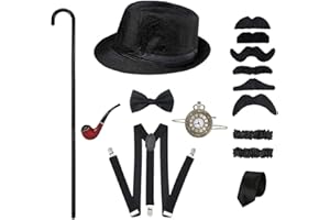 Osznmmg 1920s Mens Costume Accessories 20s Costumes Gangster Roaring Accessories vintage 1920S accessories for men mens gatsby costume 1920s for Party Cosplay
