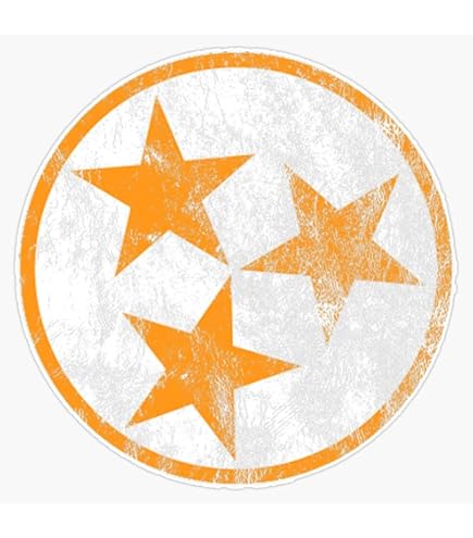 3S MOTORLINE Tennessee State Flag Decal Sticker - 2 Pack White 4" Round Vinyl Car Emblem