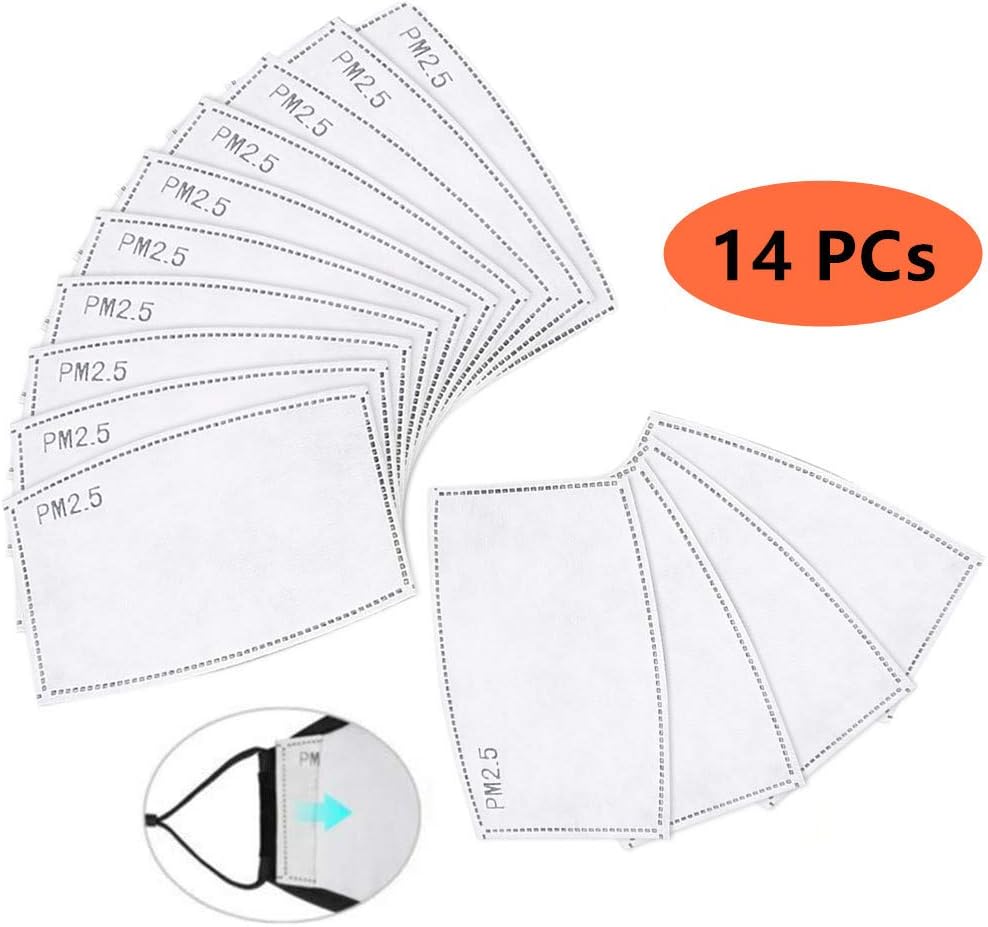 14PCs PM2.5 Activated Carbon Filter Replaceable Masks Filter Insert Protective Filter for mouth Mask