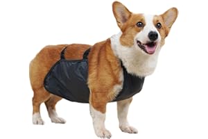 UOSIA Waterproof Corgi Raincoat - Dog Belly Vest & Chest Protector, Breathable, Anti-Dirty Pet Apparel for Dogs(Gray,XL)