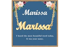 Ldurian Name Necklace Personalized | Name Pendant Necklace Christmas Gifts | 14K Gold Dainty Name Plate Necklaces Birthday Jewelry Gift for Teen Girls