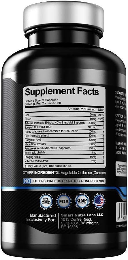 Ultimate AlphaX Male Enhancing Pills- Super Strength Enlargement Booster For Men- Professional Grade All Natural Vegan Supplement- Size, Energy, Mood, Stamina & Endurance Support- Made in USA, 90 Caps: Health & Personal Care
