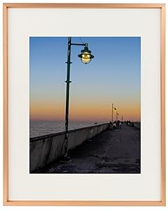 Frametory, 11x14 Aluminum Rose Gold Photo Frame with Ivory Color Mat for 8x10 Picture & Real Glass, Metal Picture Frame Collection (Rose Gold)