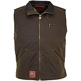 OUTBACK TRADING Men's 2143 Sawbuck Waterproof Breathable Full-Zip Cotton Oilskin Western Vest