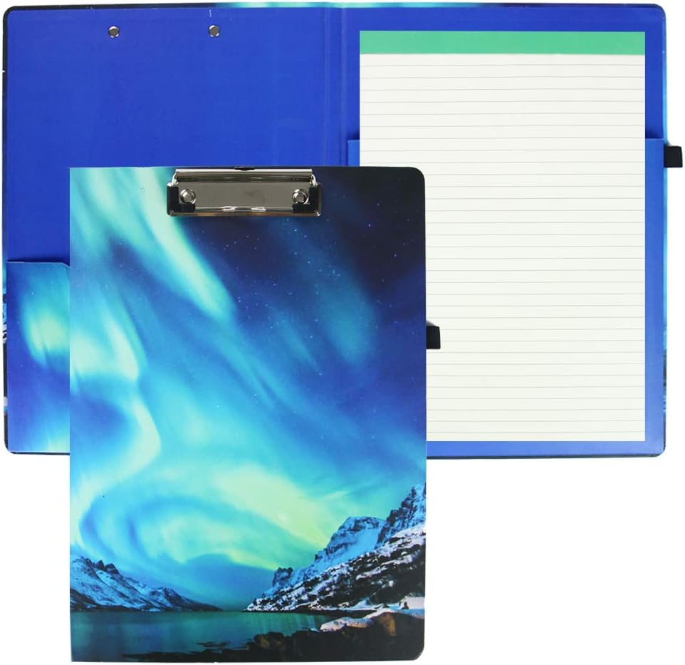 QIELIZI Hardcover Clipboard Folio with Refillable Lined