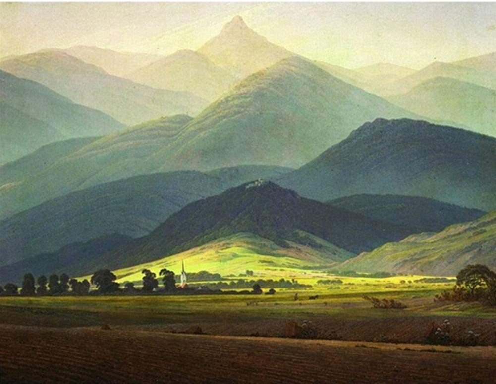 YEESAM ART Paint by Numbers for Adults Beginners Peaks Mountains 16x20 inch Linen Canvas Acrylic DIY Number Painting Kits Wall Art Decor Gifts