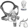 CPAP Mask, Universal Full Face CPAP Masks Replacement Set, Soft Silicone CPAP Full Cover Assembly Kit, TMS Comfort Series Nasal CPAP MASK with Headgear, Elbow and Cushion, S Size