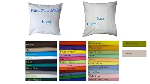 Amazon Com Euro Pillow Sham Solid Color Grey Turquoise Pink