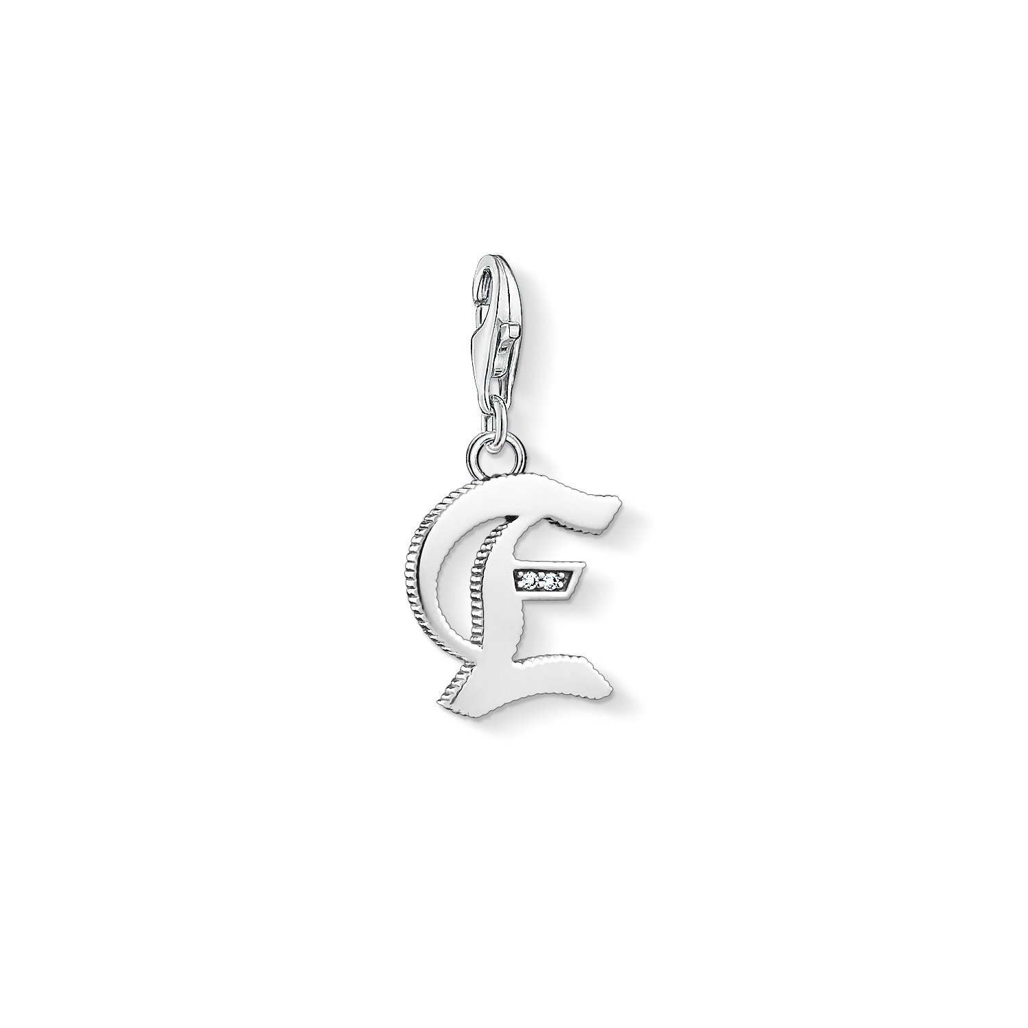 Thomas Sabo Women Charm Pendant Letter A-Z Charm Club Blackened 925 Sterling Silver, Letter E
