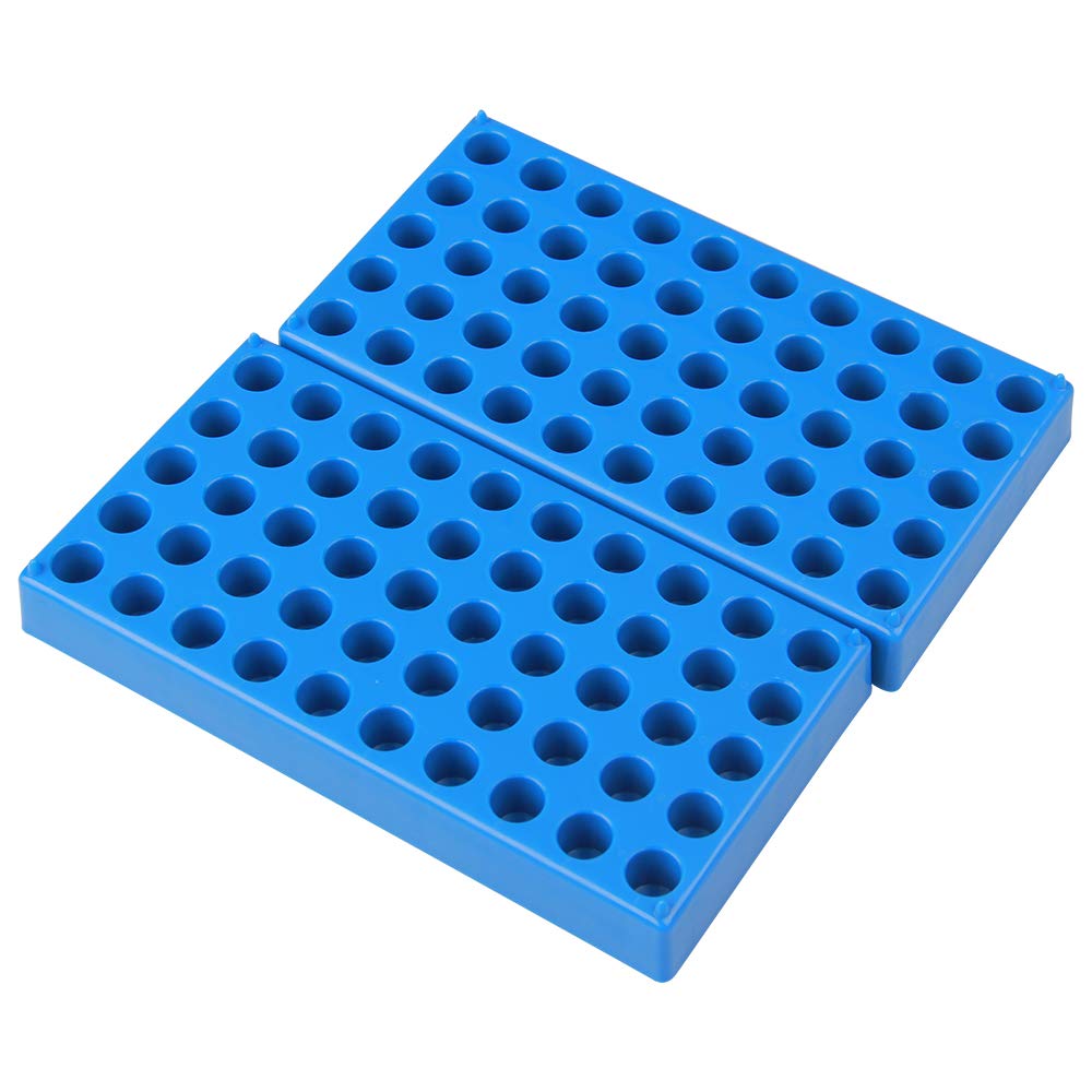 2 Packs Vial Rack, Single Blue Holds 50 Standard 12 mm 2 mL vials