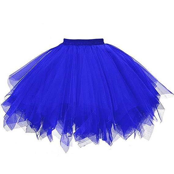 bobo4818 Tutu Damenrock Tüllrock 50er Kurz Unterkleid Cosplay Crinoline Petticoat für Rockabilly Kleid