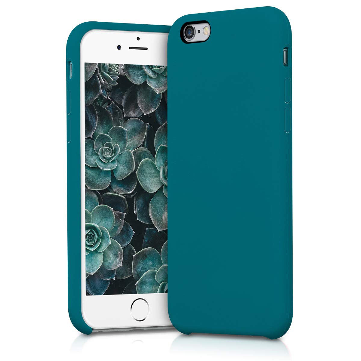 kwmobile Case Compatible with Apple iPhone 6 / 6S Case - TPU Silicone Phone Cover with Soft Finish - Teal Matte — image 1