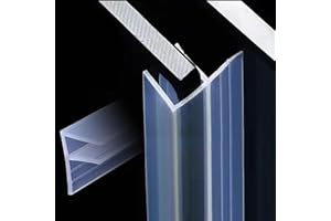 Zjclx Frameless Soft Shower Door Sweep Seal Drip Rail, Glass Shower Silicone Door Seal Strip,Weatherproof Silicone Seal Fit for Glass (F Type, 10mm (3/8"))