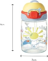 Nuby Super Straw Water Bottle No Spill 360ml 12oz Sunshine view 5