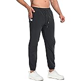 BROKIG Men's Tapered Gym Joggers, Lightweight Training Cuffed Sweatpants Zipper Pocket, Slim Fit Athletic Running Pants