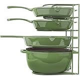 Heavy Duty Pan Organizer, Extra Large 5 Tier Rack - Holds Cast Iron Skillets, Dutch Oven, Griddles - Durable Steel Constructi