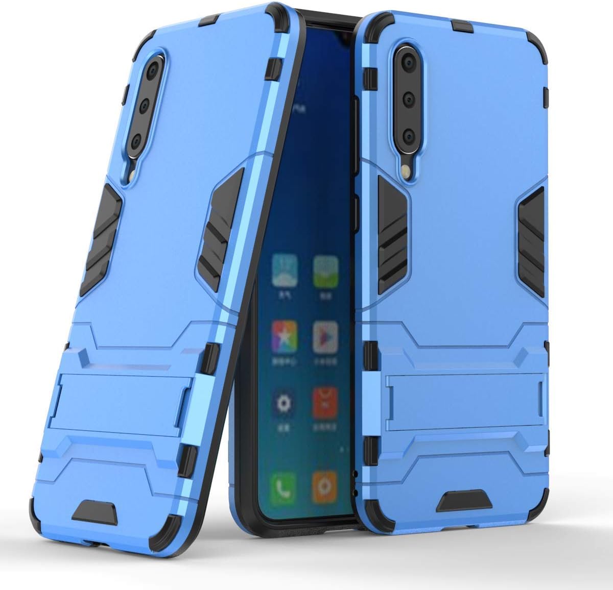 MISIDE Compatible for Xiaomi Mi 9 SE Case,[Scratchproof and Shockproof] 2 in 1 Hybrid Rugged Heavy Duty Armor Hard Back Cover with Kickstand for Xiaomi Mi 9 SE (Blue)
