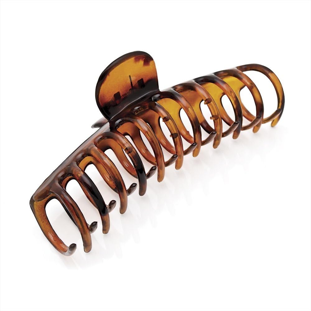 Ladies 13cm Brown Tortoise Shell Curved Hair Claw Clip Clamp HA28605