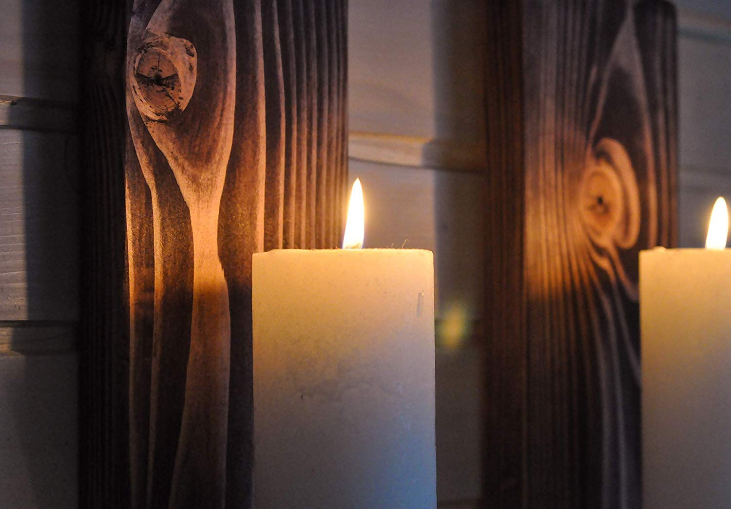 LocalBeavers Rustic Candleholders | Handmade Pillar Candle Sconce | Wallmounted Farmhouse Decor | Large Floating Shelves | Wall Mount Pillar Candle Sconce | Wallmount Ledge for Candles: Handmade