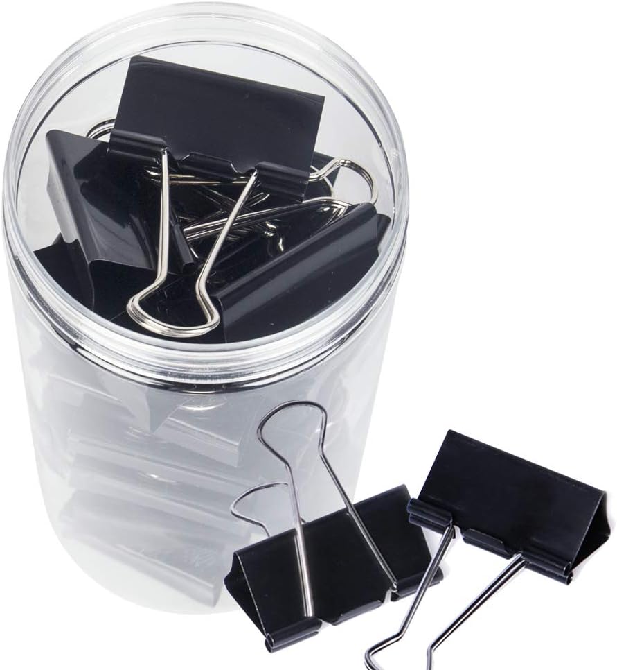 24 Packs Extra Large Binder Clips, 2 Inch Big Paper Clamps for Office, School and Home Supplies, Black : Office Products