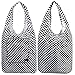 BMC Mixed Design Washable Foldable Wallet Style Nylon Reusable Grocery Bags Tote - (Neutral Lines) Set of 3