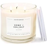 Calyan Wax Co. Home & Holiday 3 Wick Scented Candle - 43 Hour Burn - Luxury 3 Wick Soy Candles - Non Toxic Soy Wax Candles - Long Lasting Large Glass Jar Candle for Home - 14.9oz