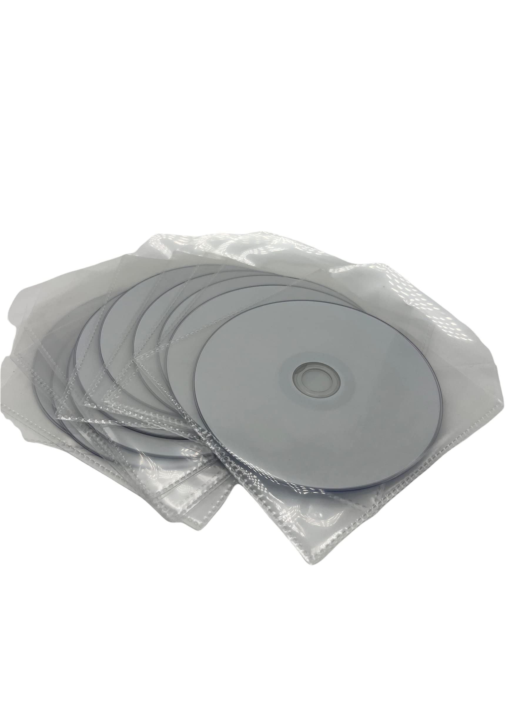 10 Pack Ritek DVD-R 4.7GB White Inkjet Printable Discs – Recordable DVDs in Dragon Trading Plastic Sleeves with Flap – Inkjet Surface for Custom Printing