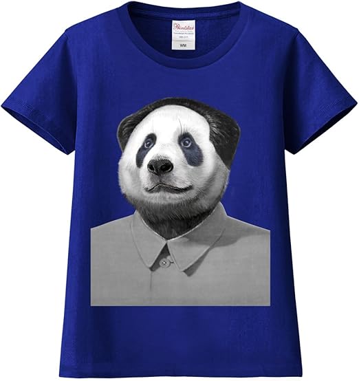 Amazon ノーブランド品 服を着るパンダ ジャパンブルー Lサイズレディース半袖tシャツ オリジナルプリント 通販