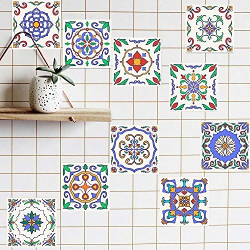 Tile Sticker,Etopfashion Pack of 20 Mandala Peel and Stick Wall Tile Sticker Art Kitchen Stickers